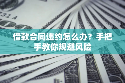 济南借款合同违约怎么办？手把手教你规避风险
