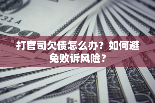 济南打官司欠债怎么办？如何避免败诉风险？