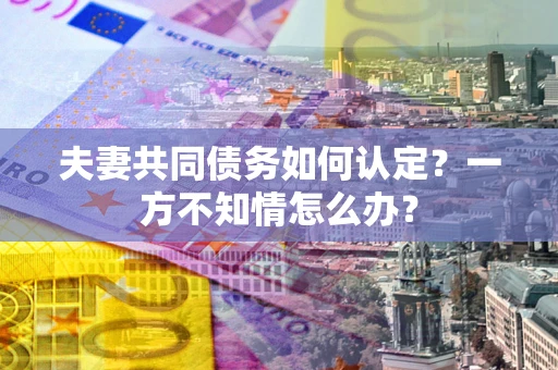 济南夫妻共同债务如何认定？一方不知情怎么办？