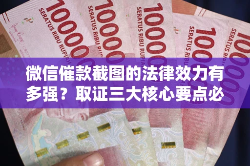 济南微信催款截图的法律效力有多强？取证三大核心要点必须知道！